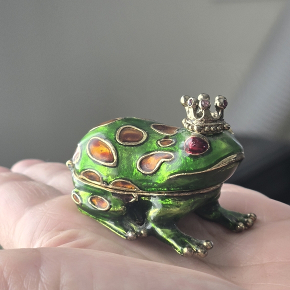 Vintage Monet Prince Charming Frog Trinket Box For Jewelry - Picture 9 of 9